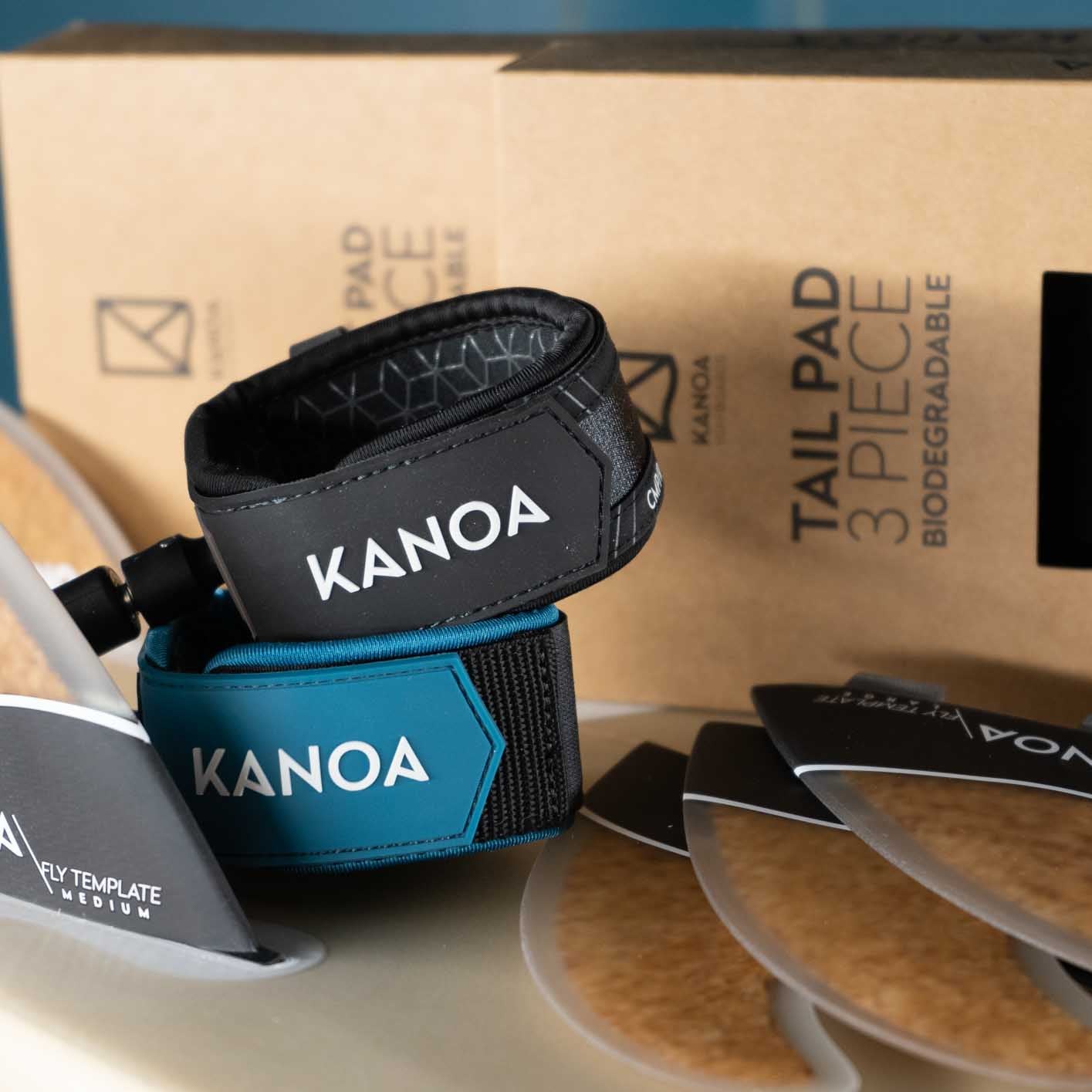 KANOA Surfboards Accessories for Surfing, Leashes, Fins and Traction Pads for River and Ocean