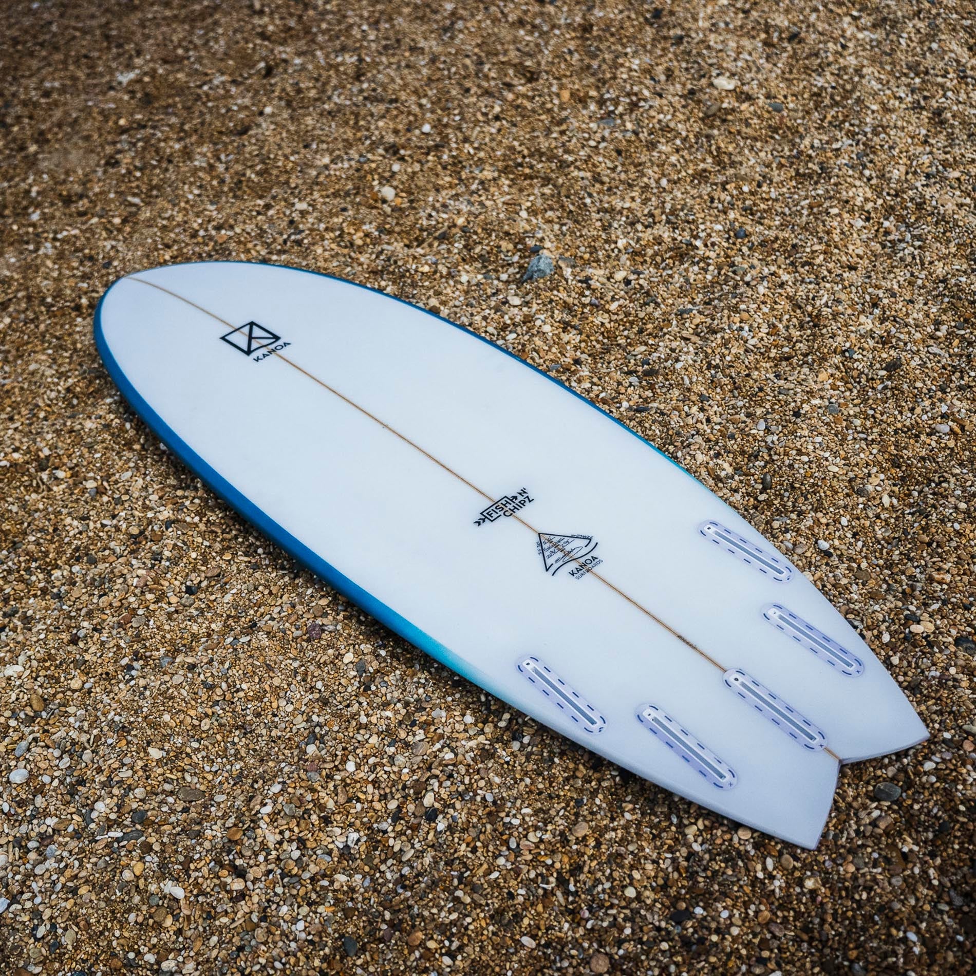 Fish’n Chipz Surfboard – Gesamtansicht Unterseite
